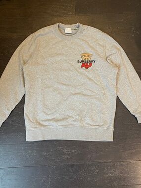 Burberry Grey Coldwell cotton sweatshirt size Medium crewneck logo mens
